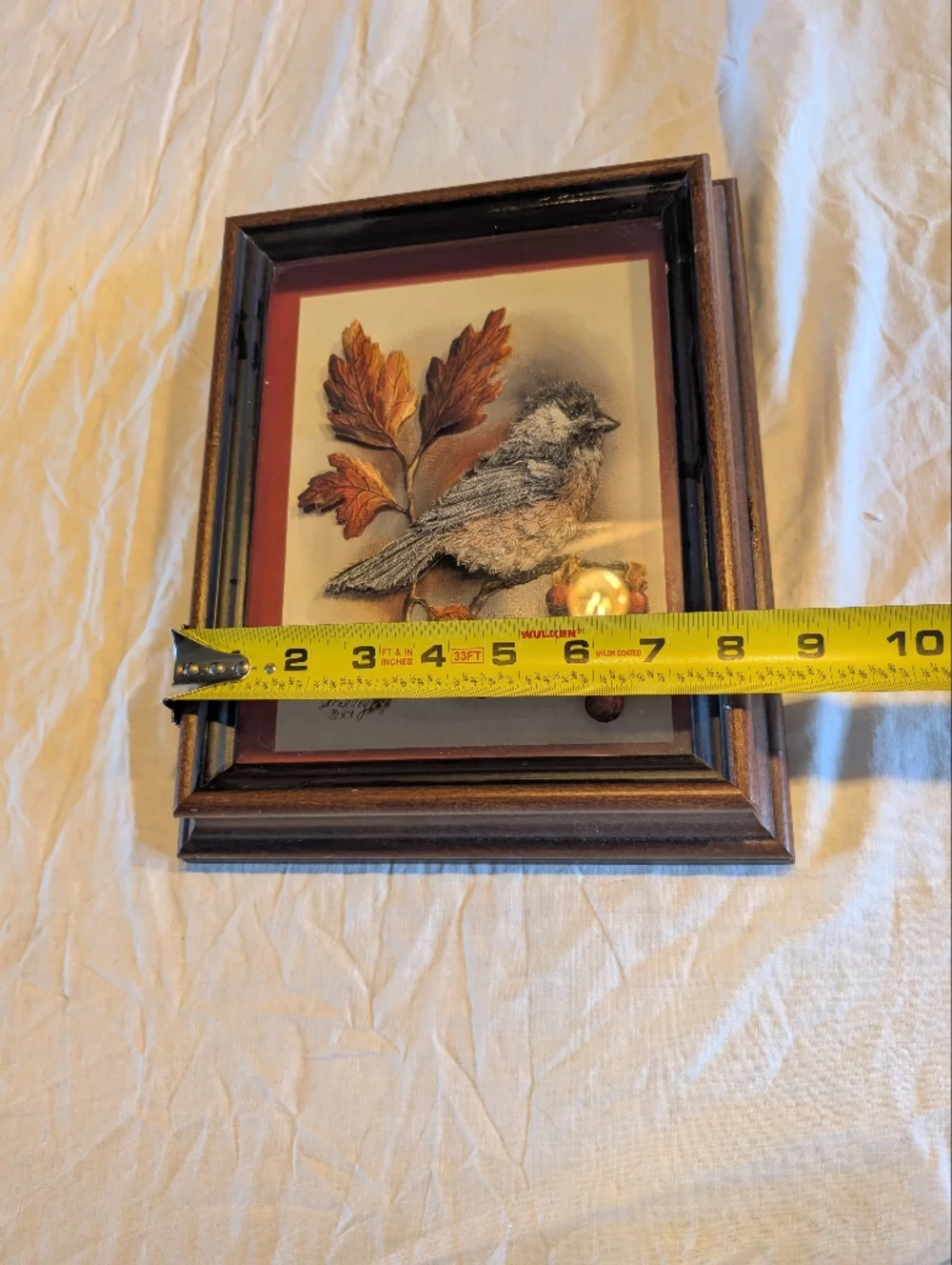 2/40$ Vintage Brown and Maroon Framed 3D Bird Wall Art - Picture 5 of 7